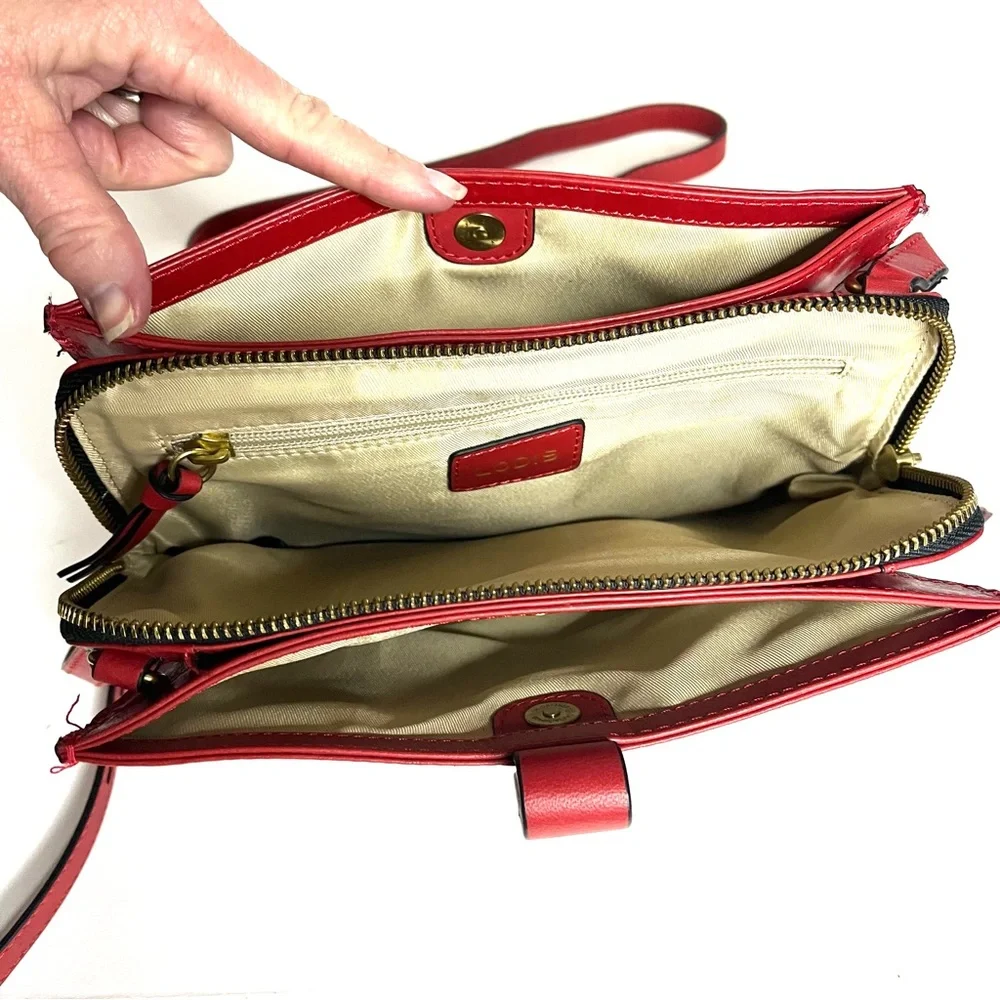 Lodis Red Leather Crossbody - Picture 8 of 12